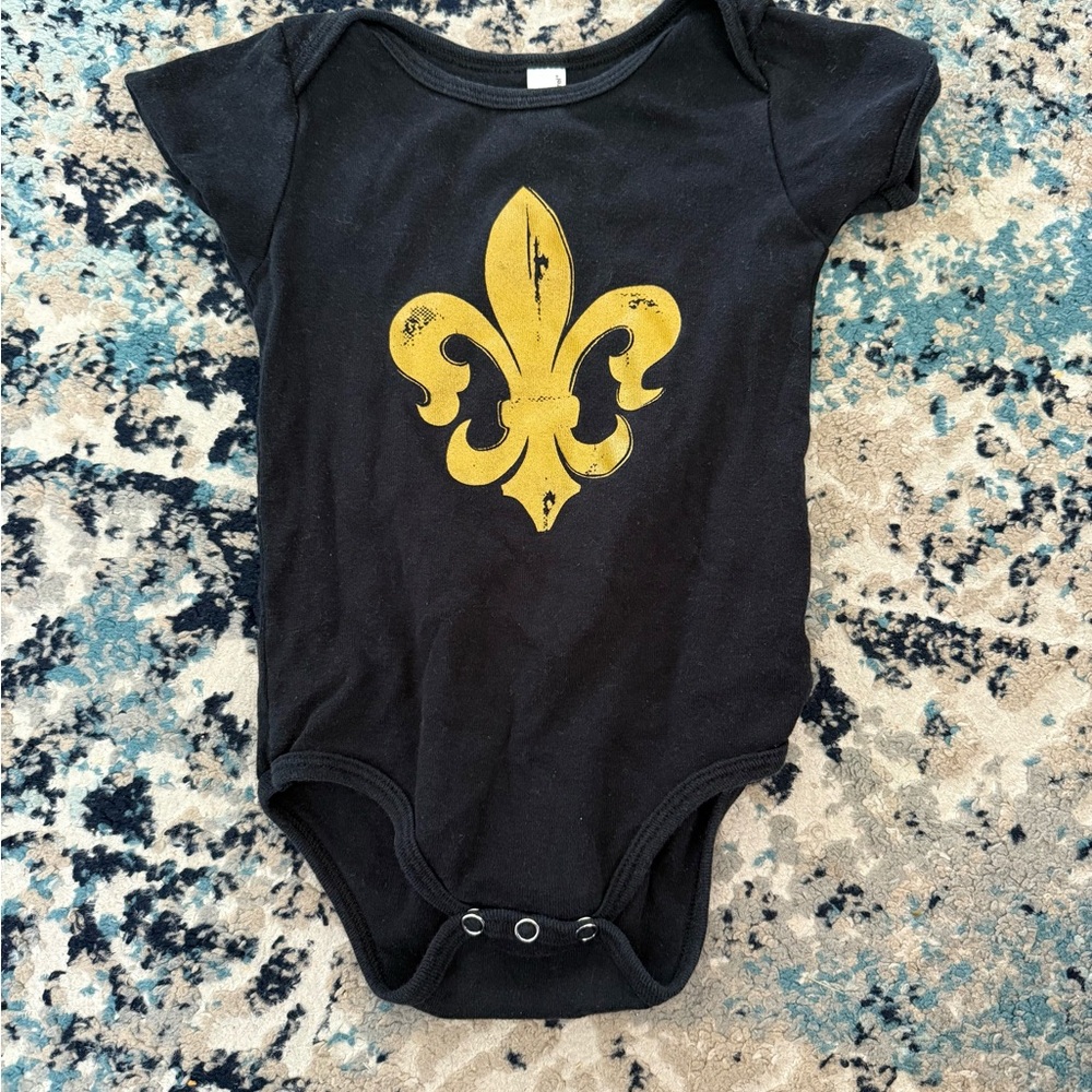 Black and Gold saints onesie